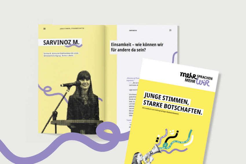 Cover und aufgeschlagenes Lesebuch zur Ansicht.