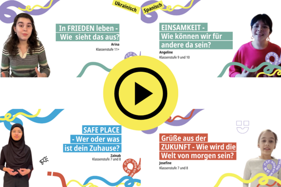Screenshots von Videos auf der Subsite "Einblicke in den Wettbewerb" von Mehr Sprachen - mehr WIR