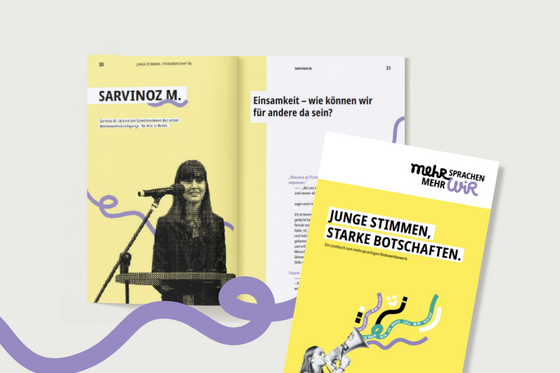 Cover und aufgeschlagenes Lesebuch zur Ansicht.